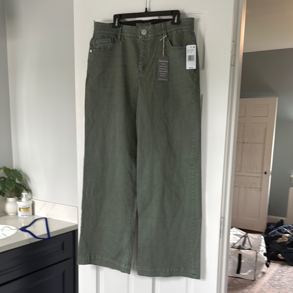 High-Rise Wide Leg Olive Green Pants